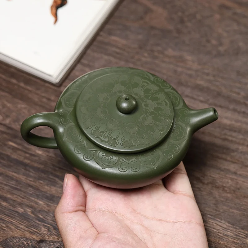 

170ml Antique Yixing Purple Clay Teapot Raw Ore Green Mud Filter Tea Infuser Handmade Kung fu Tea Pot Chinese Zisha Teaware