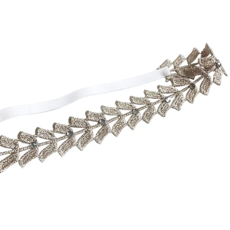 Baby Girl Headband Leaf Wheat Diamond Headbands Newborn Baby Elastic Hairband Kids Toddler Photography Props Hair Accessories