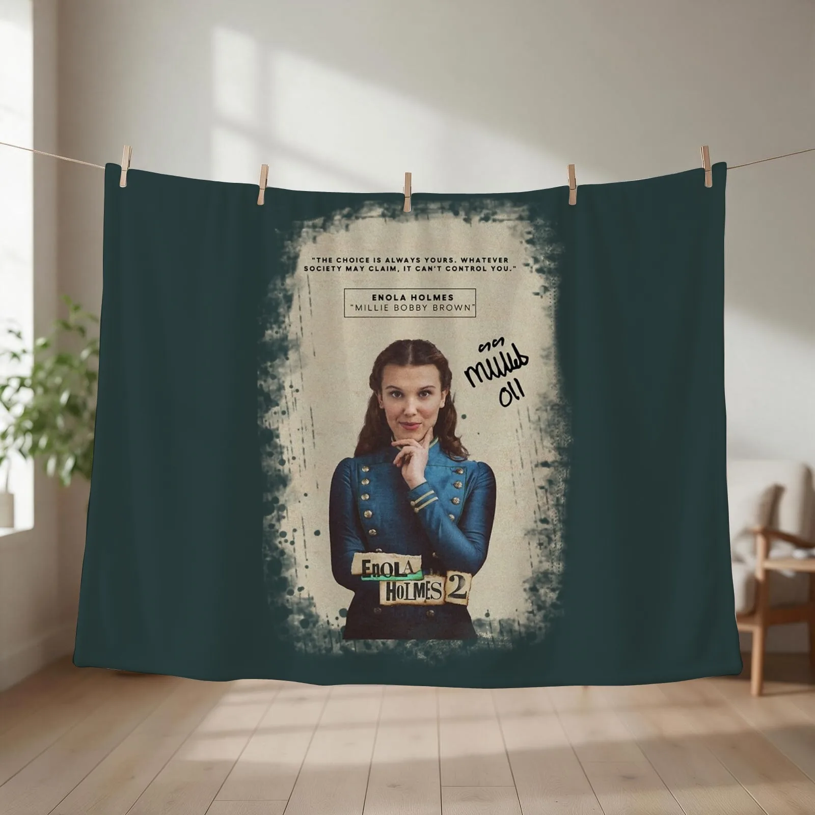 Enola holmes Throw Blanket Hairys Warm Flannels Sofa Throw Blankets