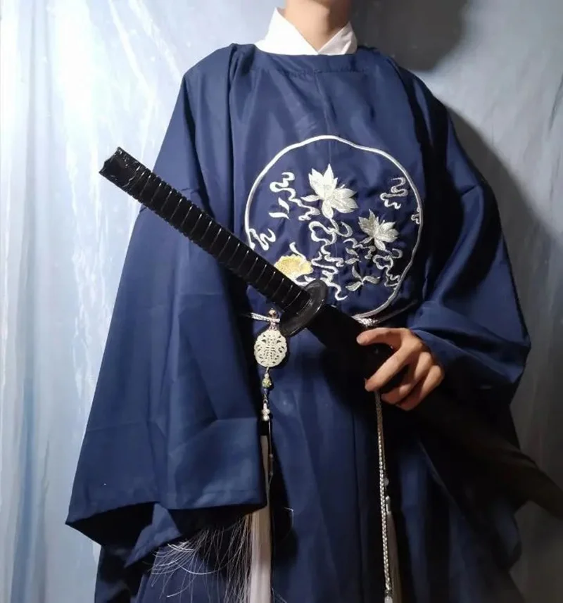 Hanfu abito lungo dinastia Ming Costume cinese antico abito girocollo a maniche larghe stile tradizionale cinese uomini e donne ogni giorno