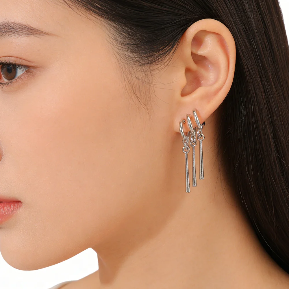 1쌍 원피스 조로 애니메이션 코스프레 귀걸이 패션 트리플 댕글 롱 귀걸이 여성 남성 피어싱 파티 쥬얼리 선물 썸네일 4