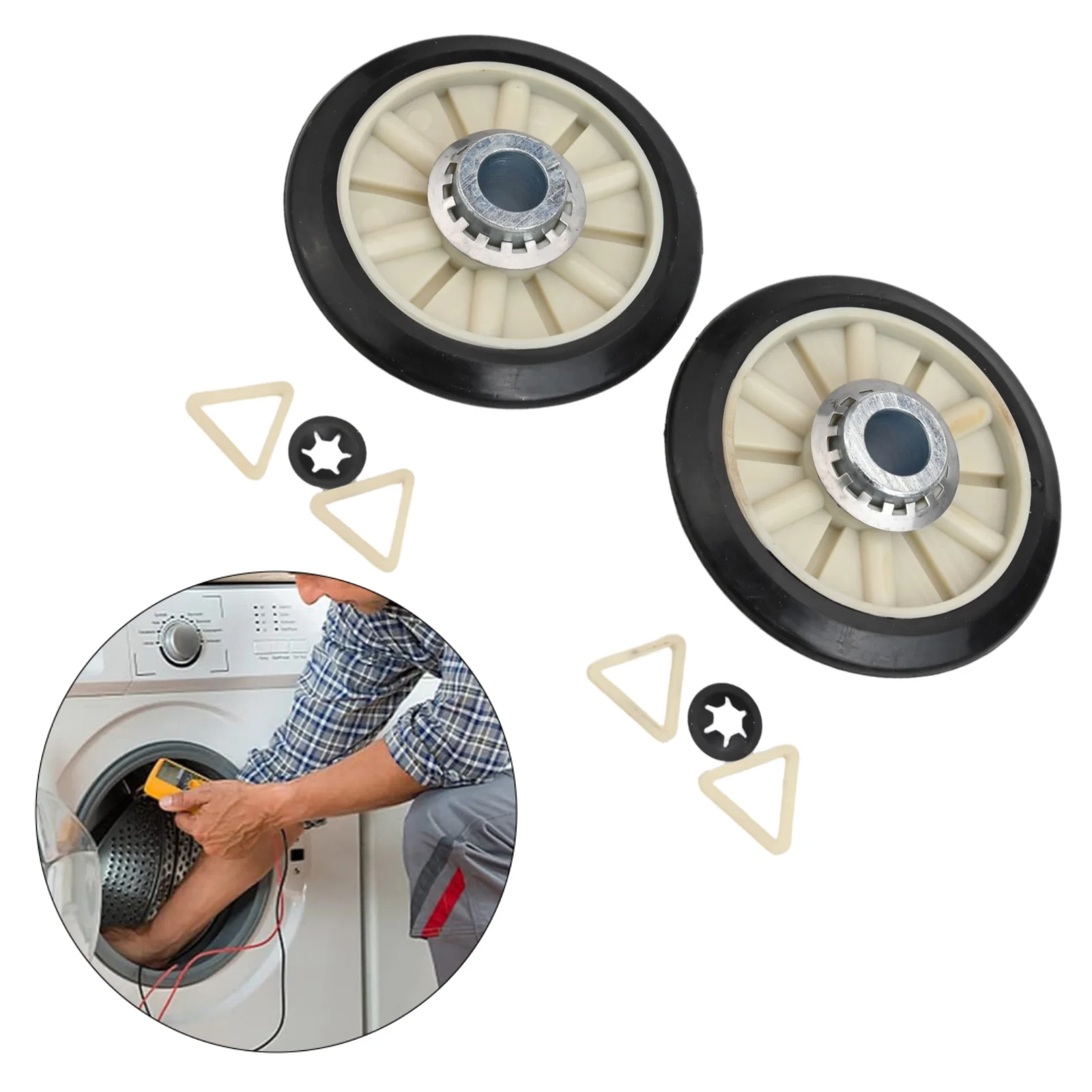 Comprehensive Compatibility 2PC Dryer Rear Drum Support Roller Kit Works with Various For Kenmore For Amana Models