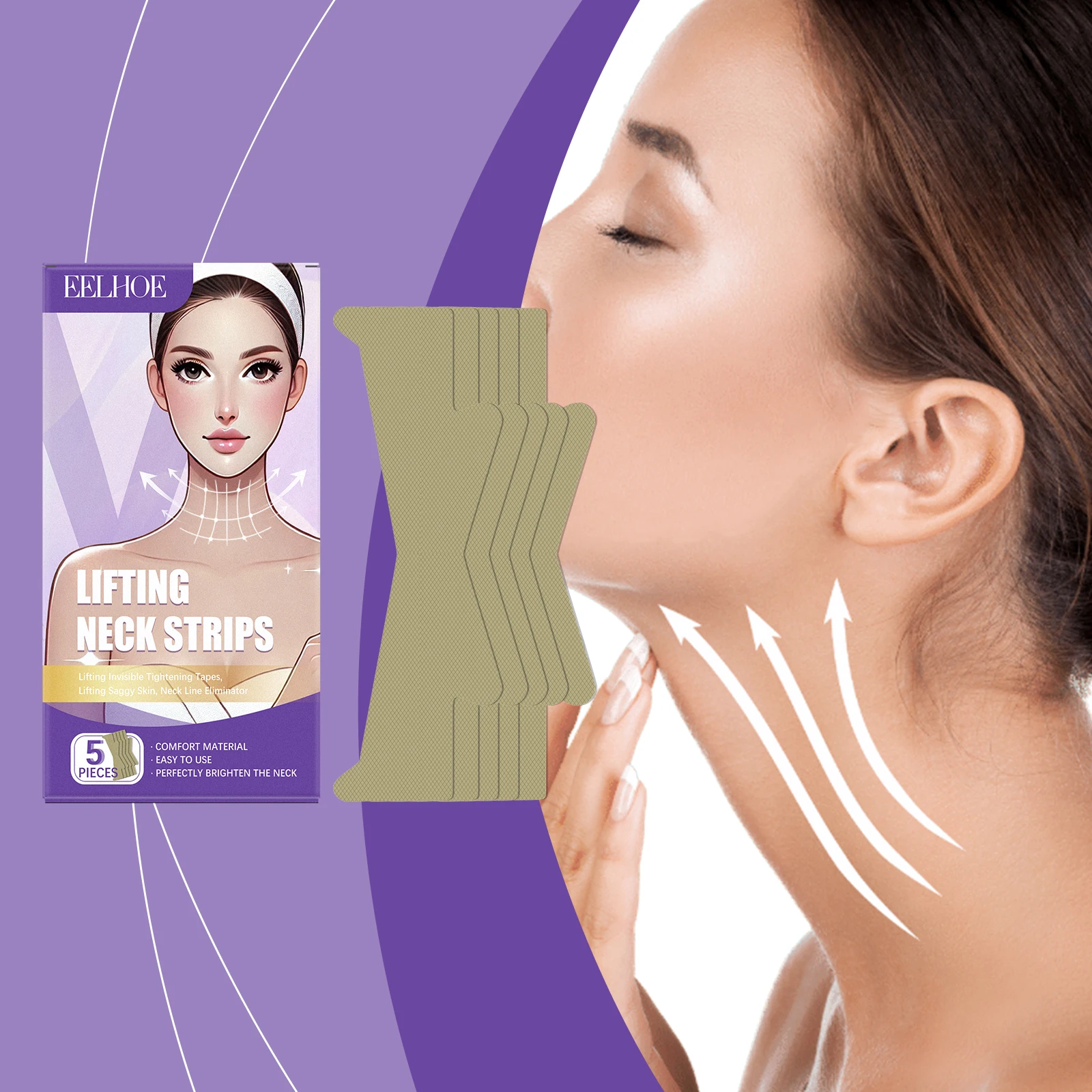 Eelhoe Tightening Neck Patch Tightening And Moisturizing Neck Care Weakening Neck Lines Daily Moisturizing Care Patch - Image 2