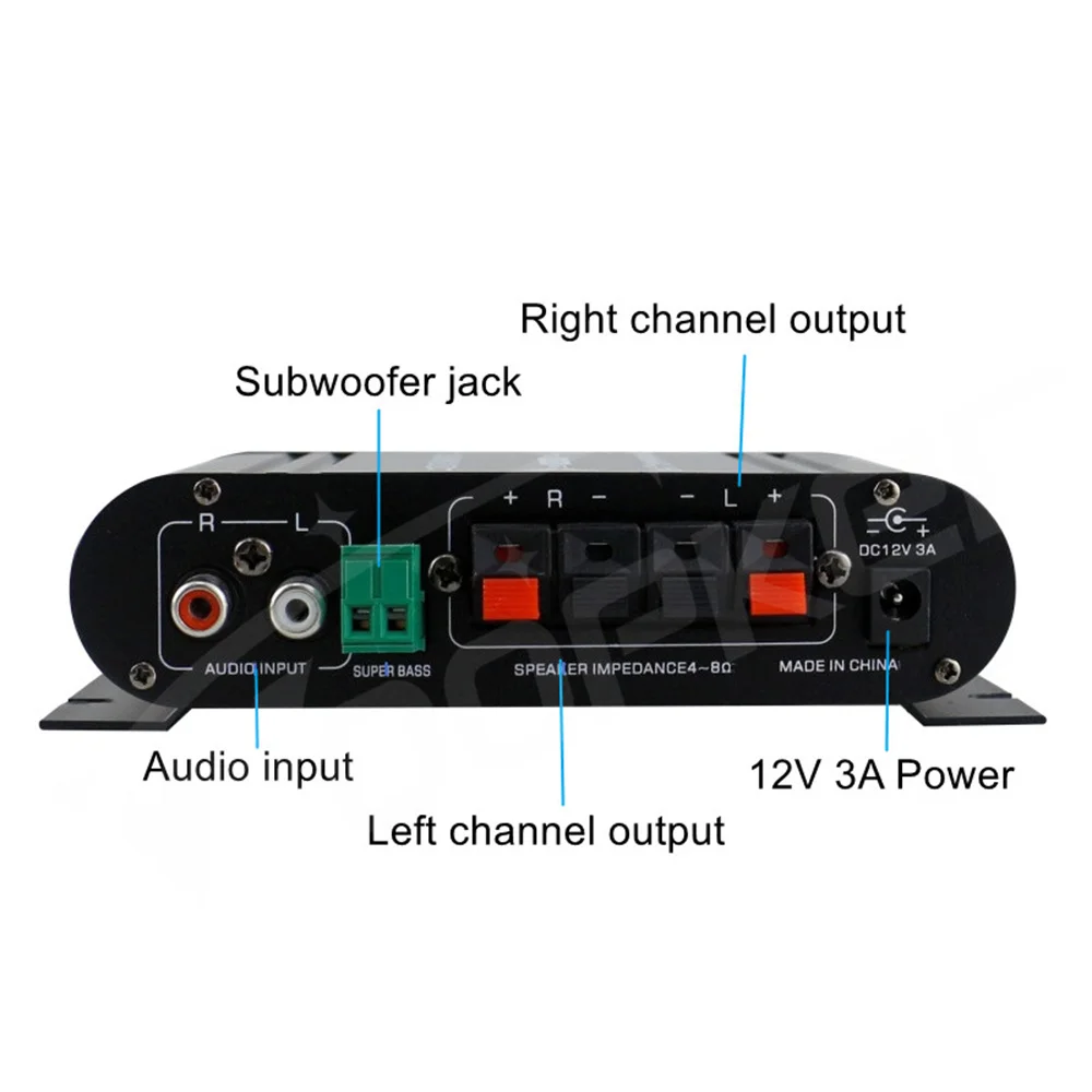 Woopker ST-839 HiFi 2.1 チャンネルパワーアンプ 25 ワット * 2 + 40