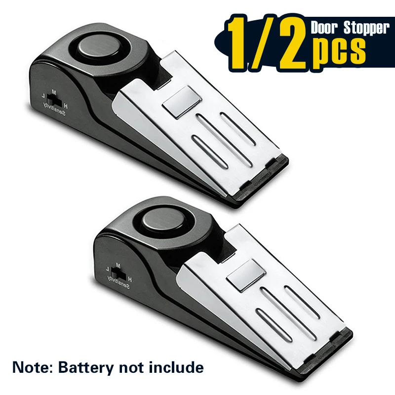 1/2 PCS Door Stopper Security Alarm, 120dB Loud Entrance Alert, Portable Door Stop Alarm for Travel Home Apartment