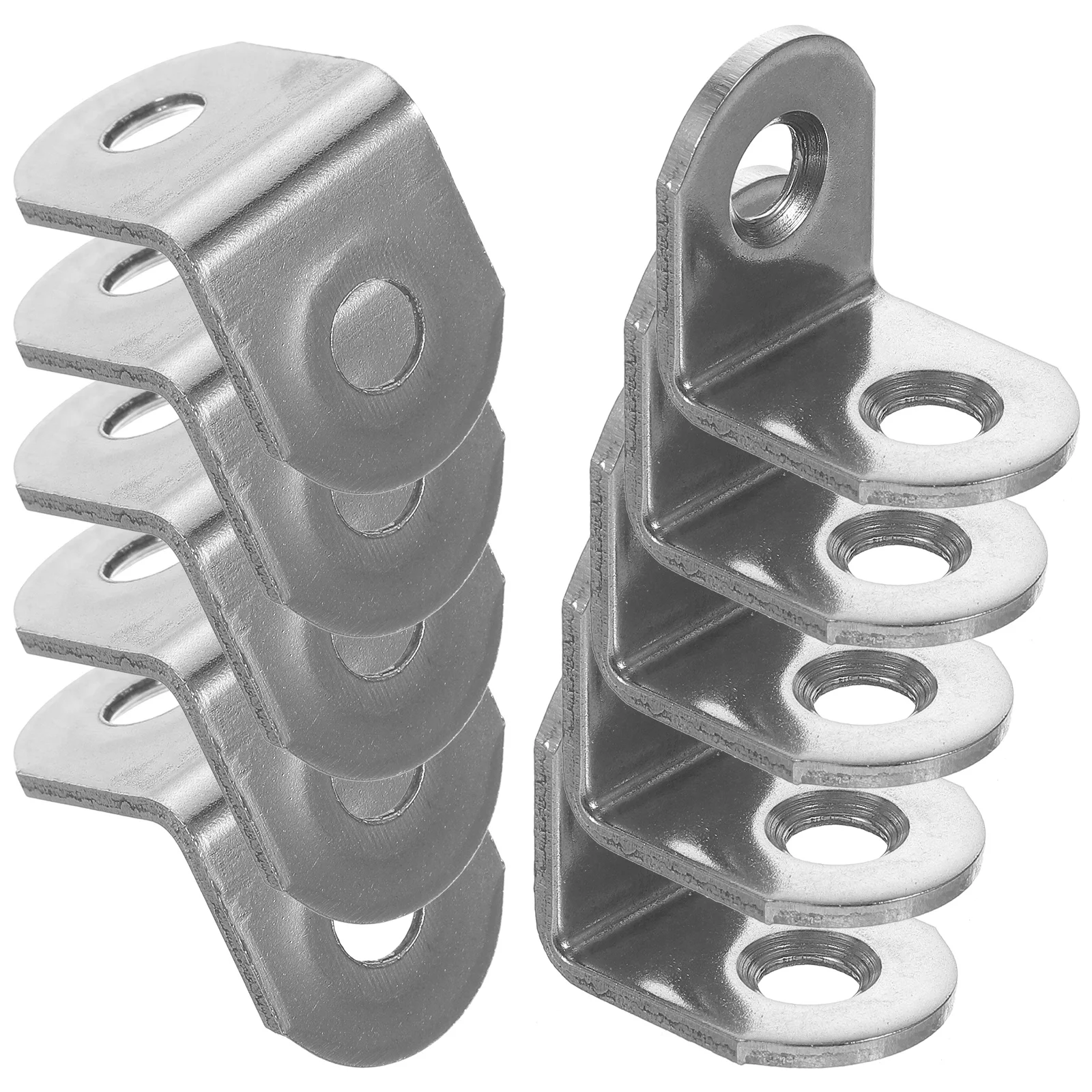 

10Pcs 90 Degree Stainless Steel L Brackets Shelf Brackets Rust Proof Durable for Wood Shelving Repair L Bracket