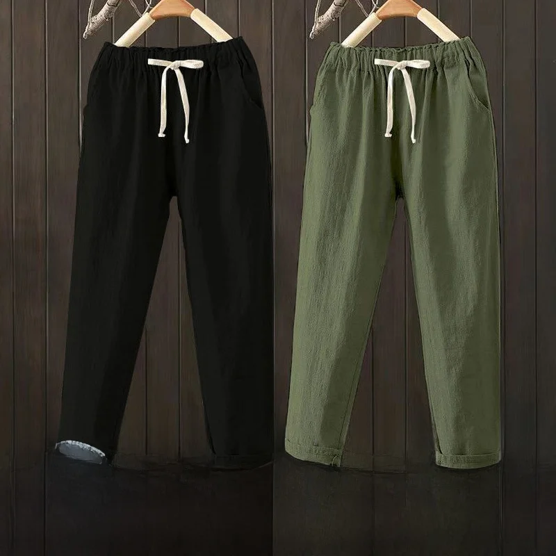 

Slimming High Waist Nine-Foot Pants Women's Summer Large Size Thin Loose Harlan Casual Pants Single Two-Piece Set