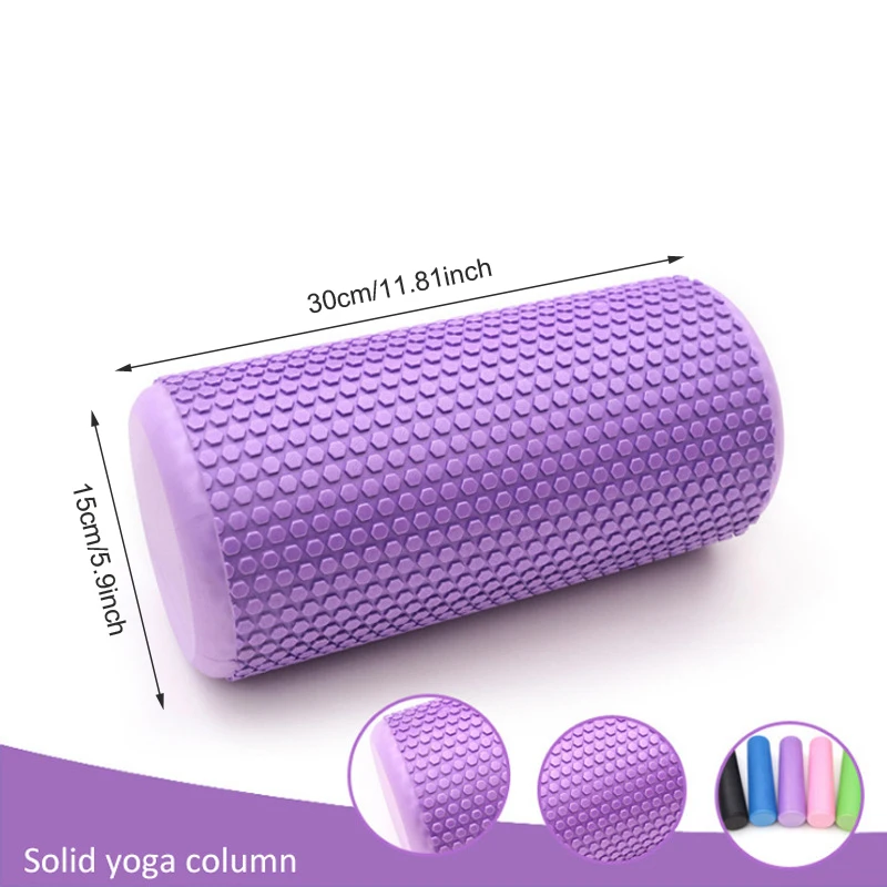 1Pc 30*15CM Yoga Pilates Foam Roller Gym Fitness Back Roller Yoga Exercise Muscle Massage Roller EVA Yoga Column For Home Sports