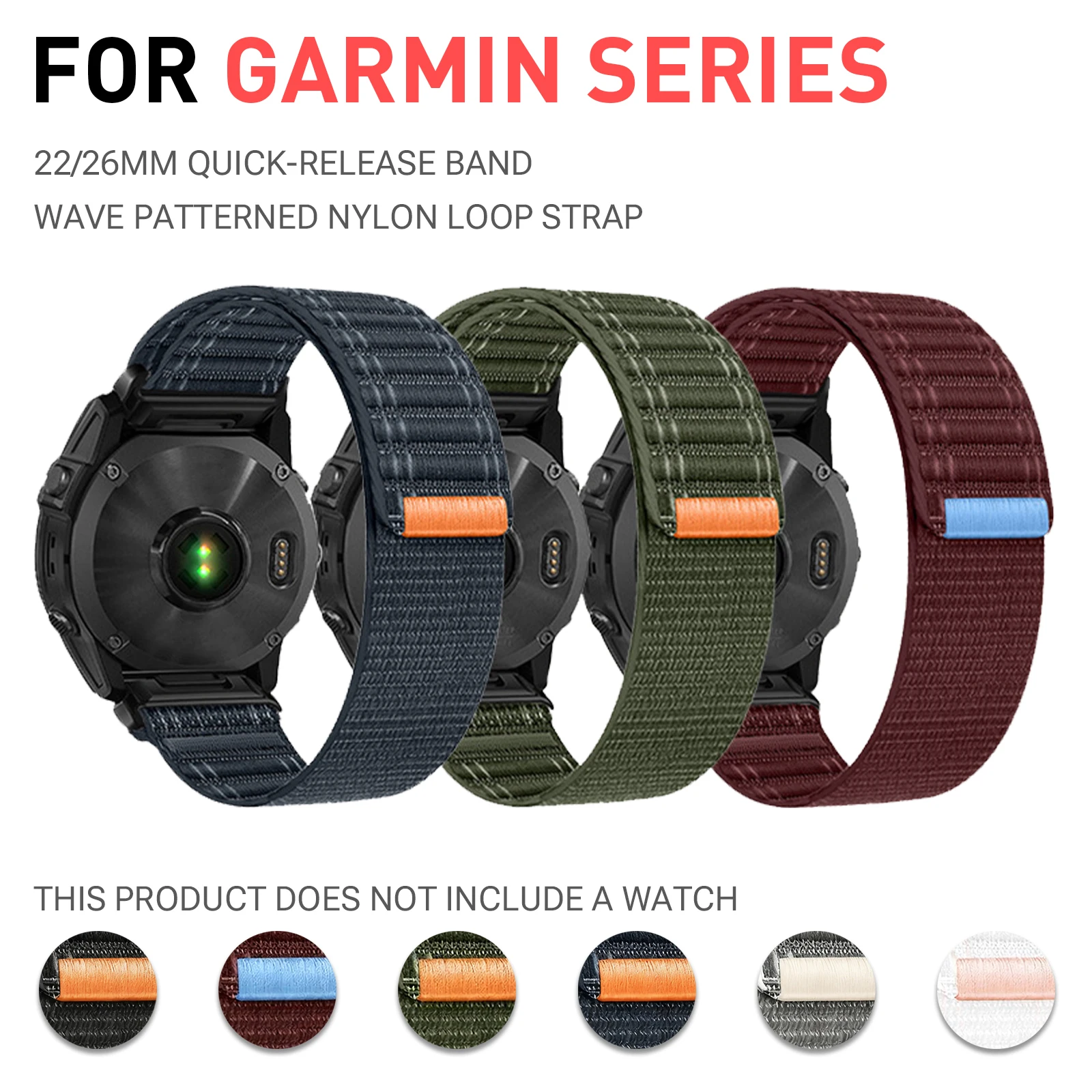 

22mm 26mm Band for Garmin Fenix 8 7 Pro 7S 6X 6 5X 5Plus Venu 3 4 Instinct 3 47 43 Nylon Watch Bracelet Correa Forerunner Strap