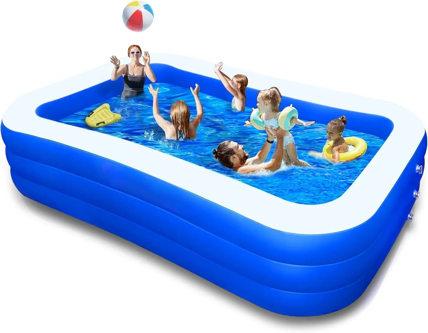 Piscina inflable para niños y adultos, piscina familiar gruesa de gran tamaño de 120 "X 72" X 22 "para niños pequeños, fiesta acuática de verano