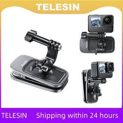 TELESIN 360° Rotation Magnetic Backpack Clip Clamp Mount for GoPro Hero 11 10 9 8 7 6 5 Insta360 DJI Action Camera Accessories