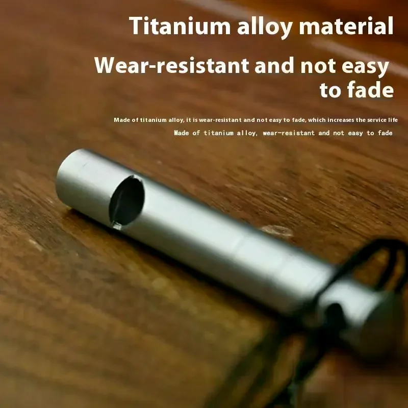 Titanium Alloy Emergency Whistle With Cord Outdoor Survival Safety Whistle Camping Hiking Trip Exploring Whistle