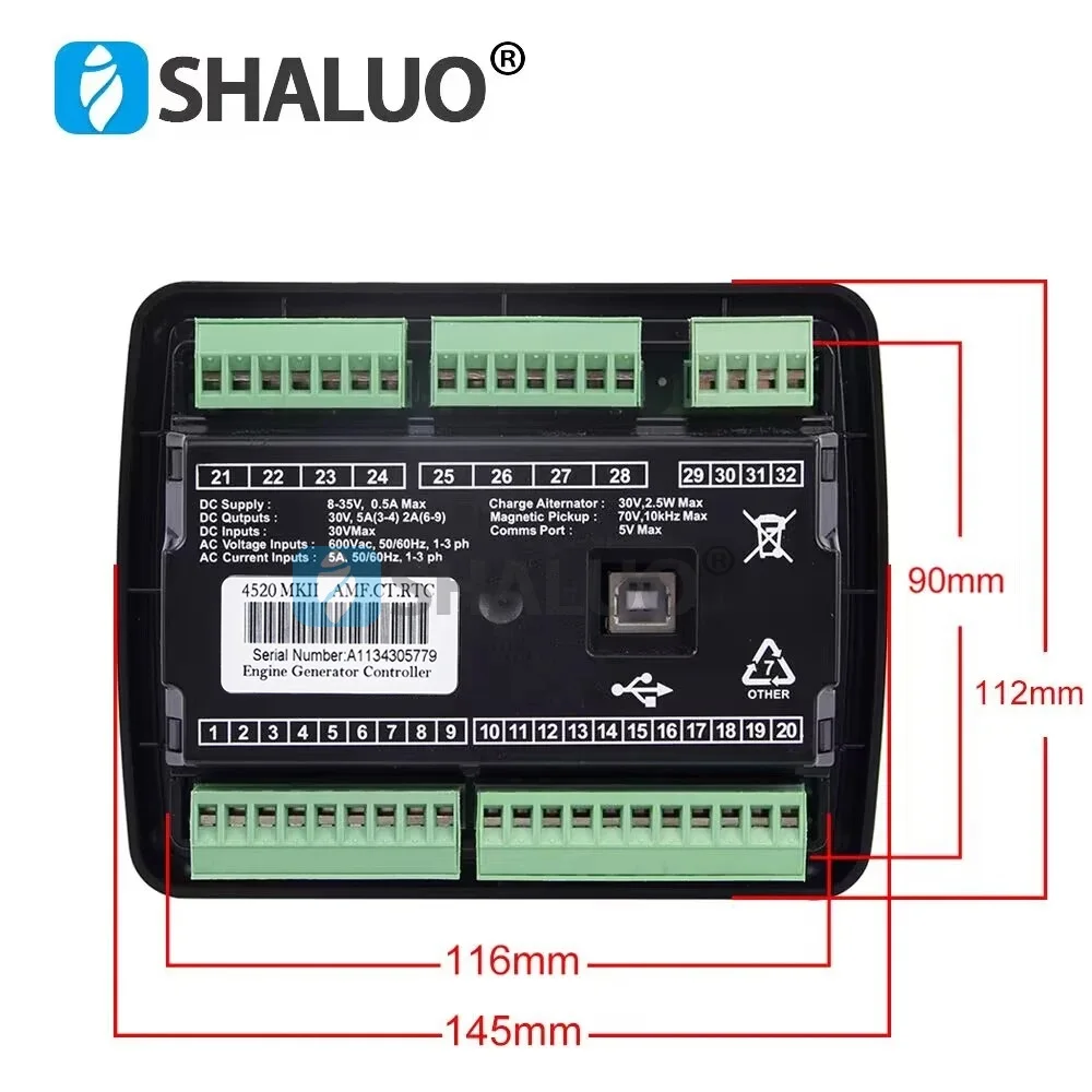 Copy 4520 Replace Original DSE4520 MKII AMF Diesel Electric Generator Controller Module Genset Auto Mains Failure Control Panel