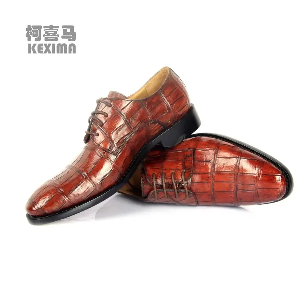 

Hulangzhishi новая мужская формальная обувь из крокодиловой кожи цвета кисти, кожаная обувь ручной работы, мужская обувь из крокодиловой кожи