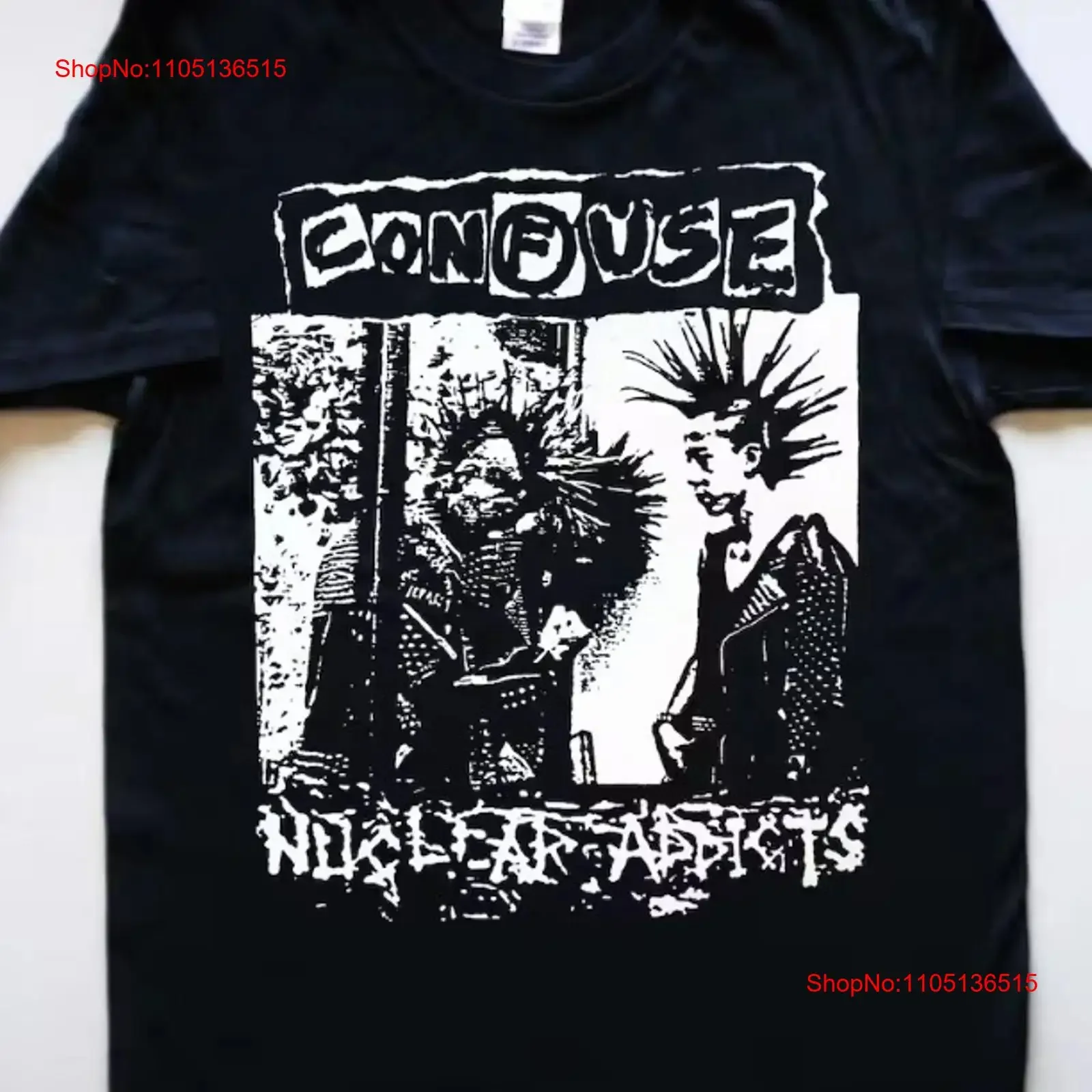 CONFUSE T Shirt Punk Peace Anarcho KURO Gauze Disclose Crustpunk Japan vintage Washed Stretched Top For Everyday Wear Versatile