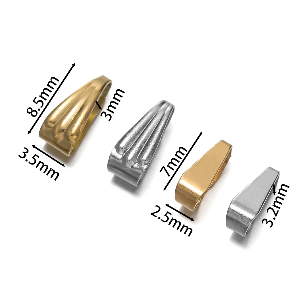 50pcs Stainless Steel Pinch Clip Clasp Bail Finish Necklace Pendant Claw Clasps Melon Seeds Buckle for DIY Craft Jewelry Making