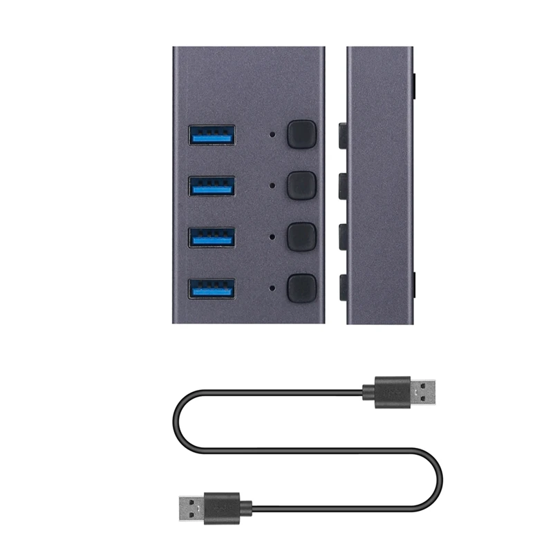 USB3.0 Splitter 4Port Charging Multi-Interface HUB With Switch Durable Easy Install Easy To Use