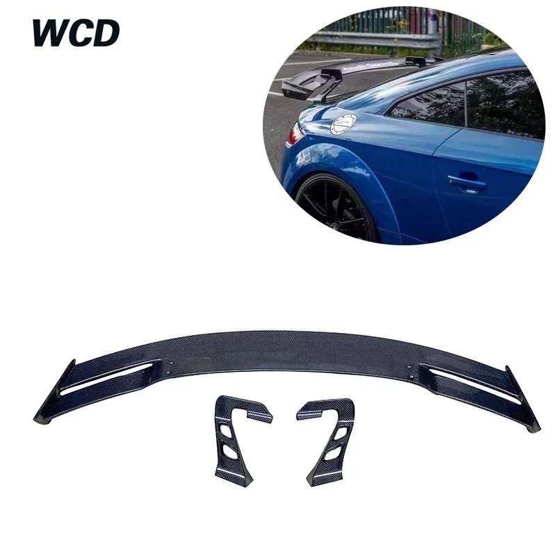 For Audi TT TTRS Carbon Fiber Rear Spoiler Racing Spoiler Wing with hole cut Universal racing spoiler S3 S5 R8 Universal