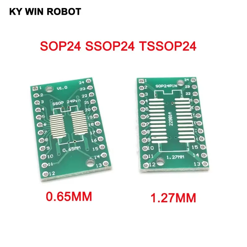 10pcs SOP24 SSOP24 TSSOP24 to DIP24 PCB Pinboard SMD To DIP 0.65mm/1.27mm to 2.54mm DIP Pin Pitch PCB Board Converter Socket