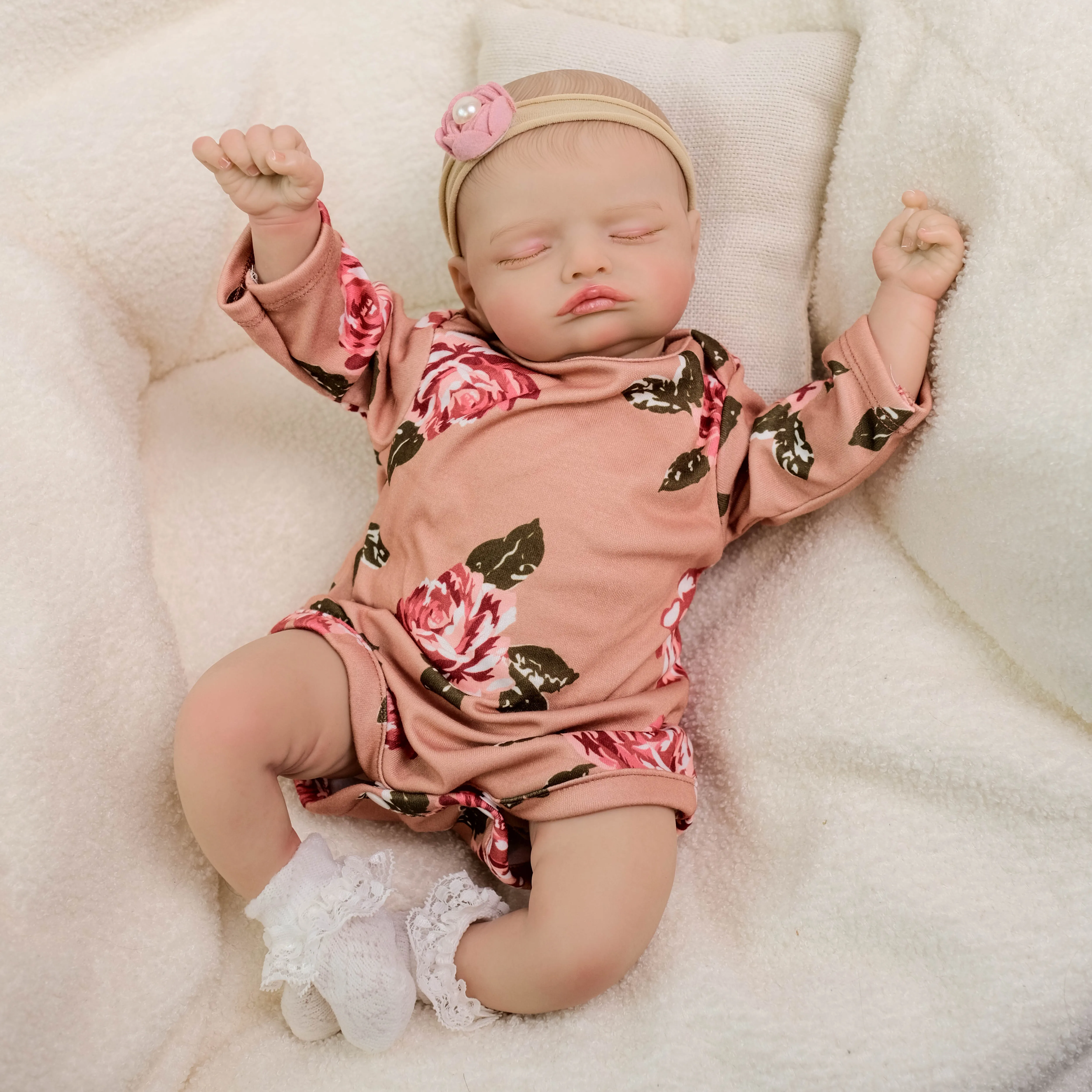 

NPK 18inch Rosalie Newborn Baby Reborn Doll - Soft Body Hand Painted High Quality 3D Skin Tone with Outfit Ideal for Collectors