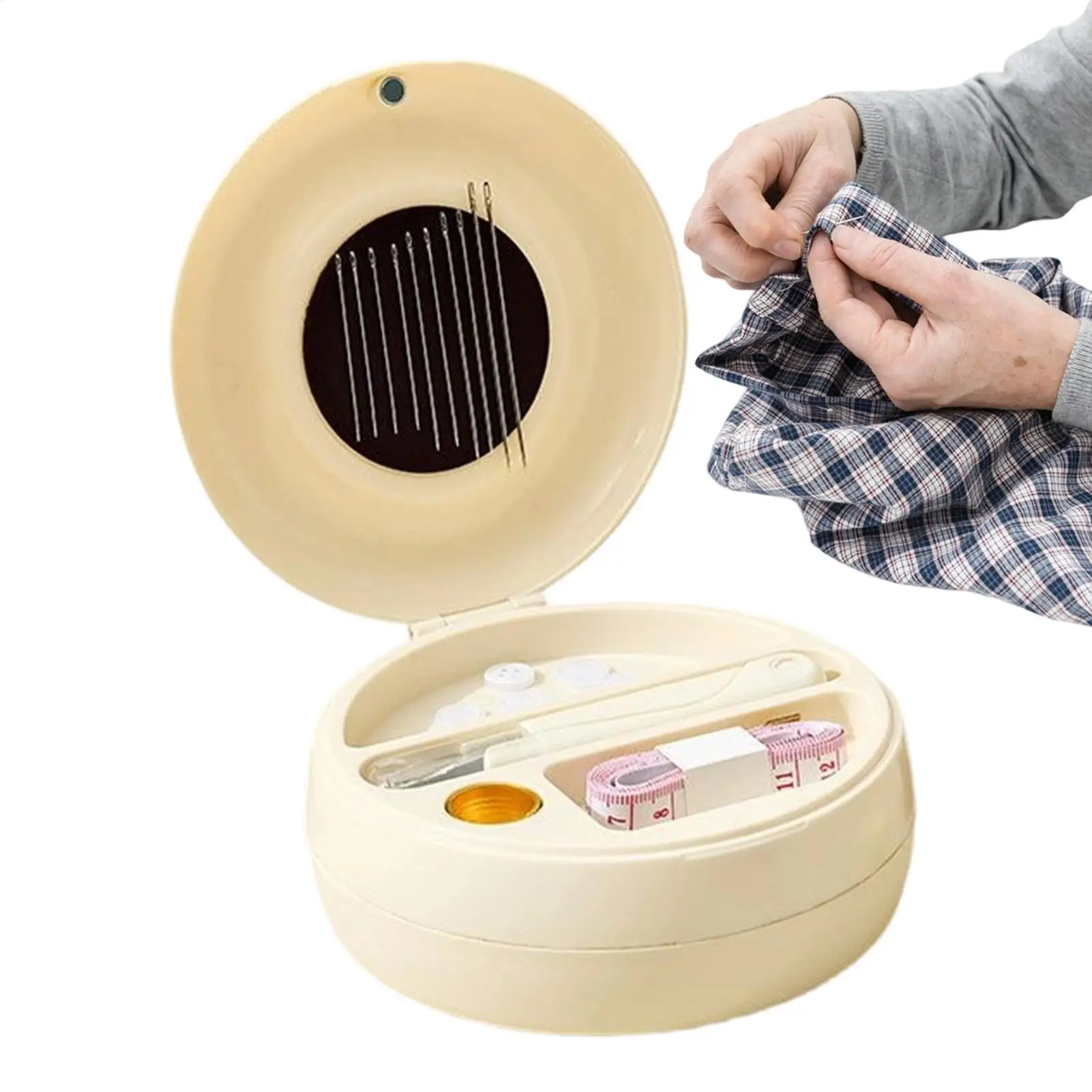 

Sewing Kit Travel Portable Magnetic Donut-Shaped Stitching Supplies Patch Sewing Kit For Youth Teens Mom Grandma Grandpa Wife