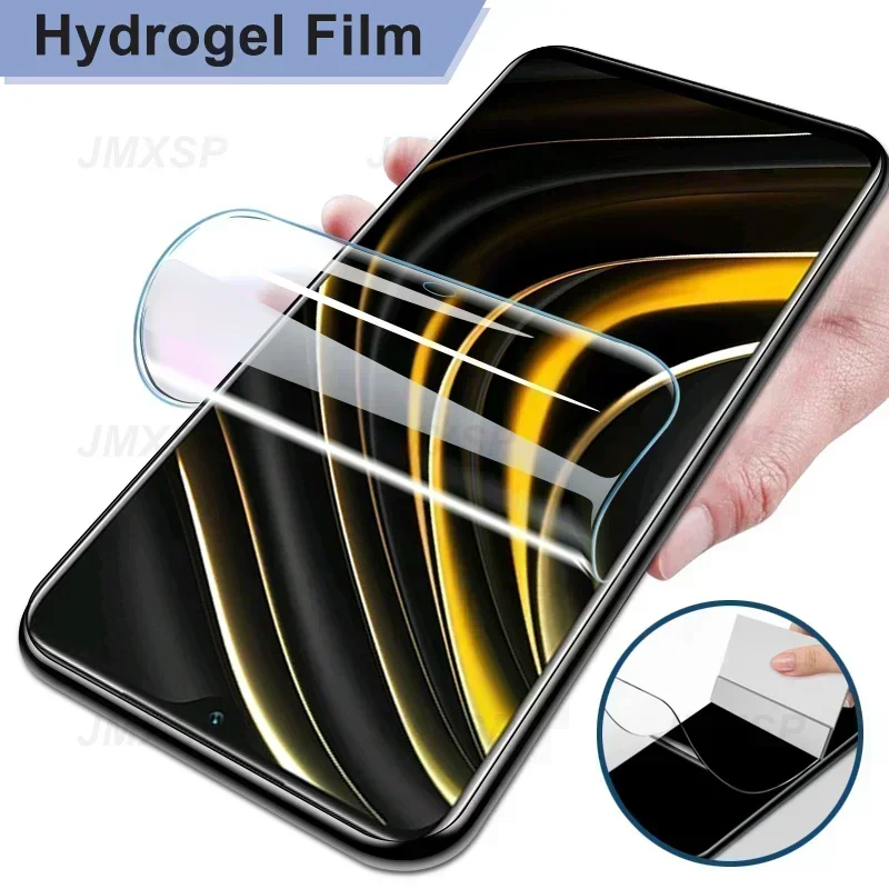 3 ชิ้นฟิล์ม Hydrogel สําหรับ Xiaomi Poco F4 F3 GT F1 ป้องกันหน้าจอสําหรับ Xiaomi Poco X3 X4 NFC GT X5 F2 Pro C40 C50 ป้องกันฟิล์ม