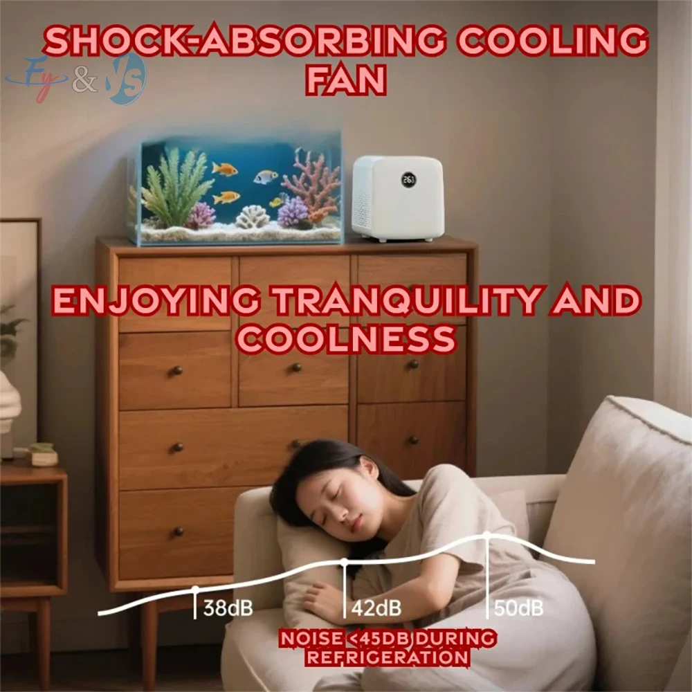 Small Household Aquarium Chiller – Fast Cooling, Auto Constant Temp, for Fresh/Saltwater Fish Tanks