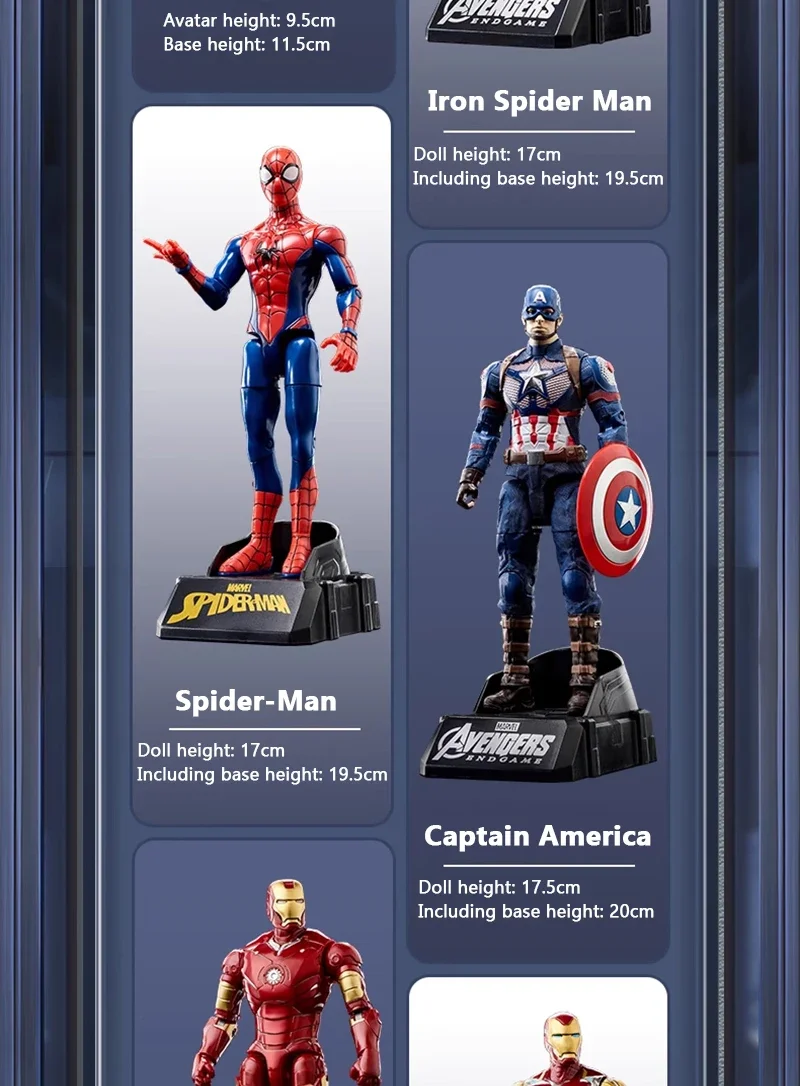 Marvel Iron Man SpiderMan Captain America Joints Mobility Transform Shape Action Figure PVC Model Collect Ornaments Toys Gifts