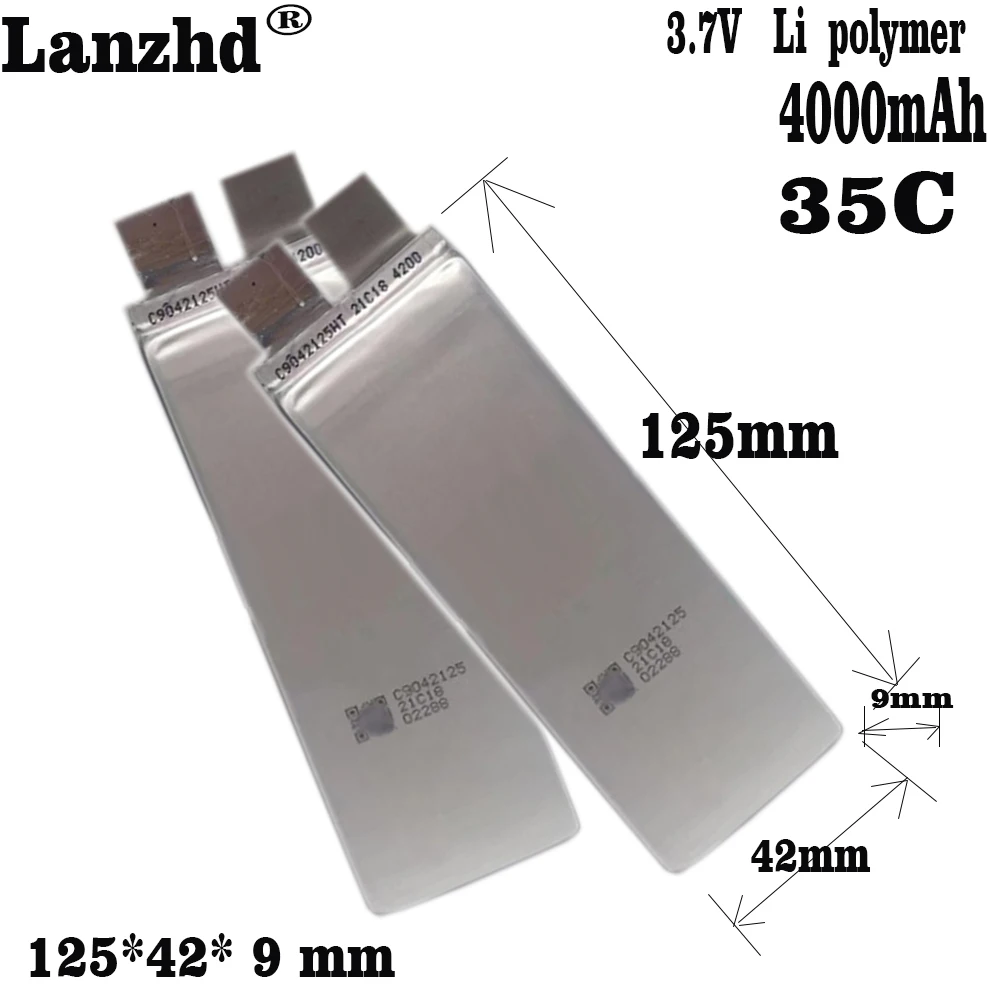 1-12pcs New 3.7V 4000mAh 9042125 35C 70C DIY Battery Power Cell For Emergency Jump Starter scooter toy models Drone Tools