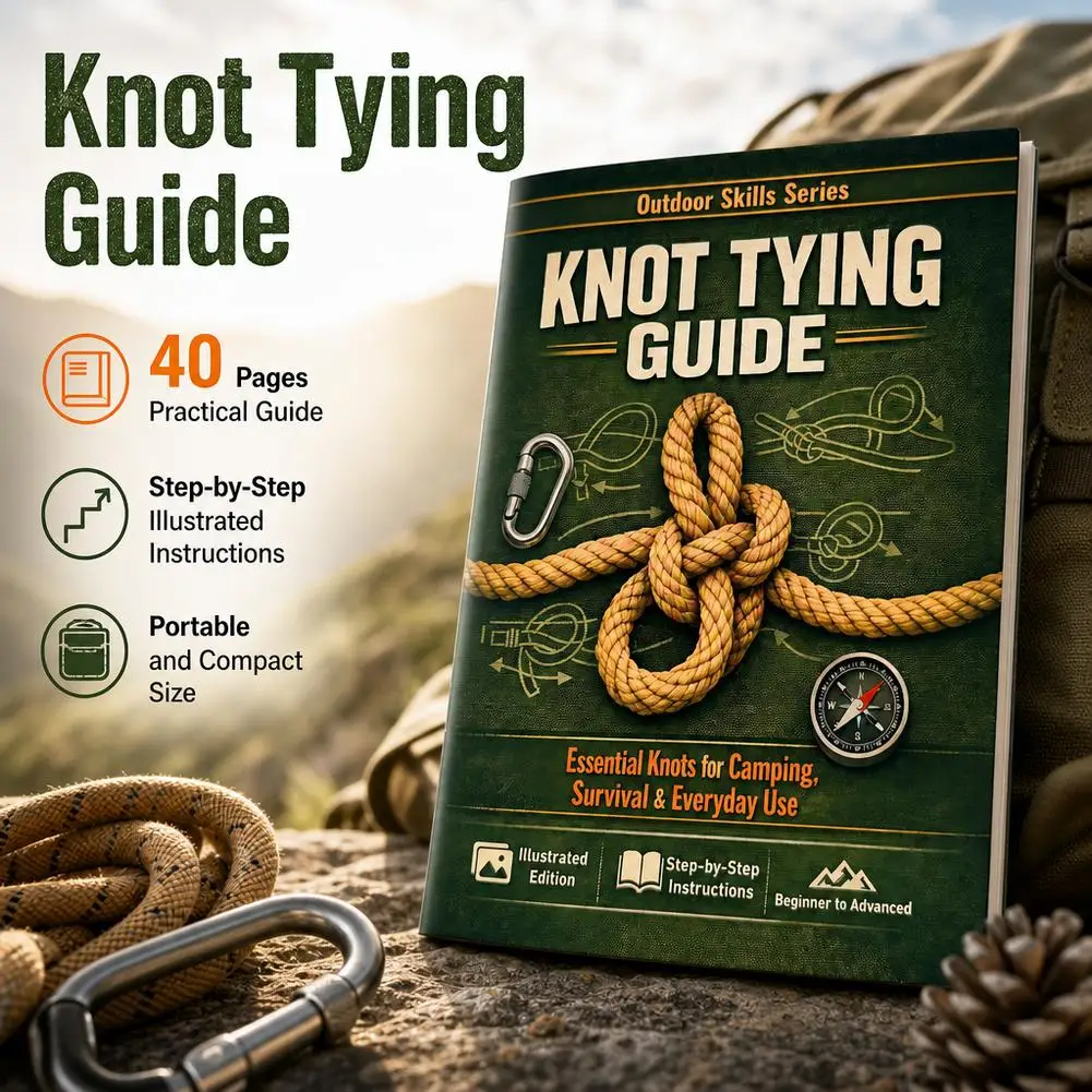 40 Page Step-by-Step Illustrated Outdoor Survival Knot Bible Complete Guide For Camping Hiking Daily Home