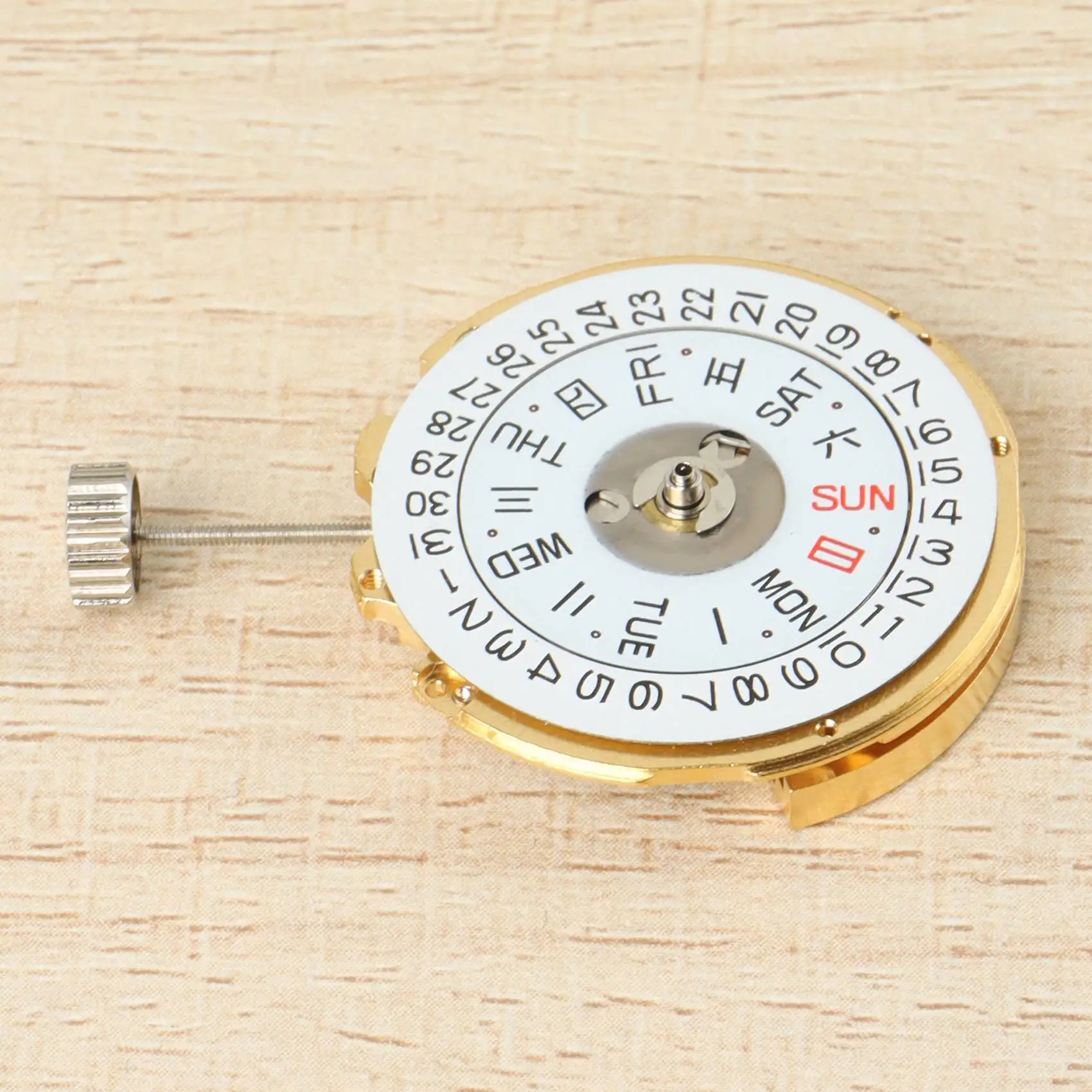 

A04R-Watch Movement NH36 Automatic Watch Movement Gold /White Date Day Wheel Wristwatch Replacement for Seiko NH36 Movement