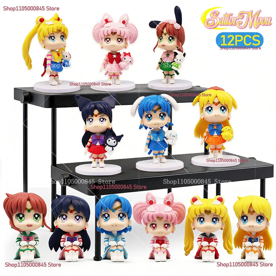 Figura de Anime Sailor Moon de 7cm, Tsukino Usagi/Chibiusa/Kino Makoto, figura de acción de Sailor Mars Júpiter Mercury Venus, juguete para niños