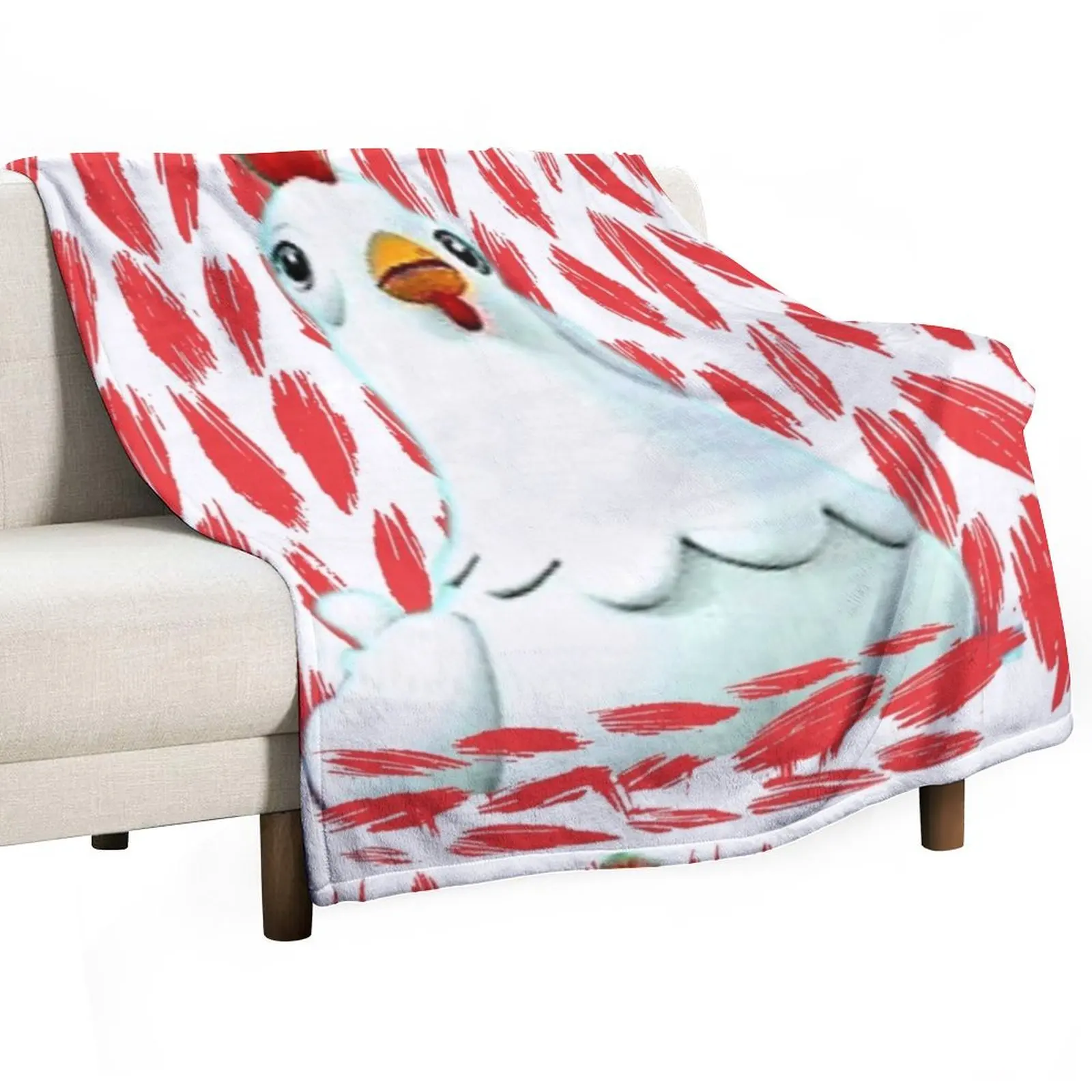 

Funny White Chicken -Chickalleta Throw Blanket Soft Plush Blanket as Housewarming Gift