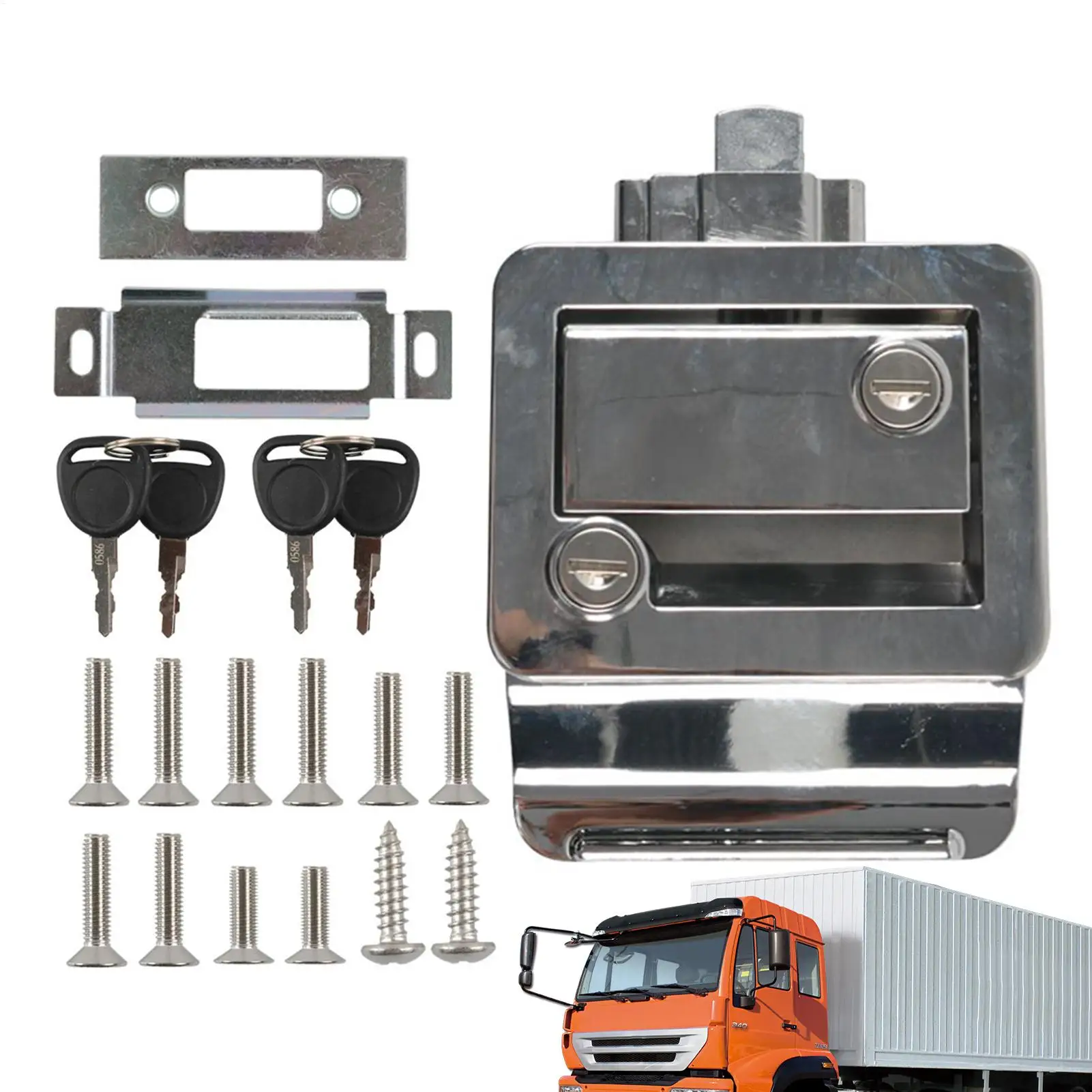 

Trailer Door Lock Metal Portable Security Hardware Trailer Entry Latches Replacement Kit For Motorhome Hauler Campervan Truck