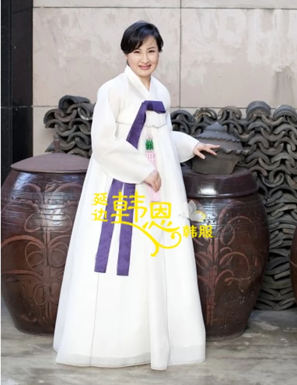 

Women's Hanbok Korean Imported Fabric Korean Ethnic Clothing White Hanbok Performance Costume