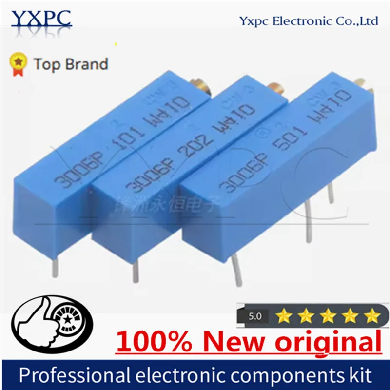 

10PCS 3006P 100 ohm ~ 500K ohm Trimmer Potentiometer Resistor 102 103 104 1K 2K 5K 10K 20K 50K 100K 200K 500K 1M 100R 200R 500R