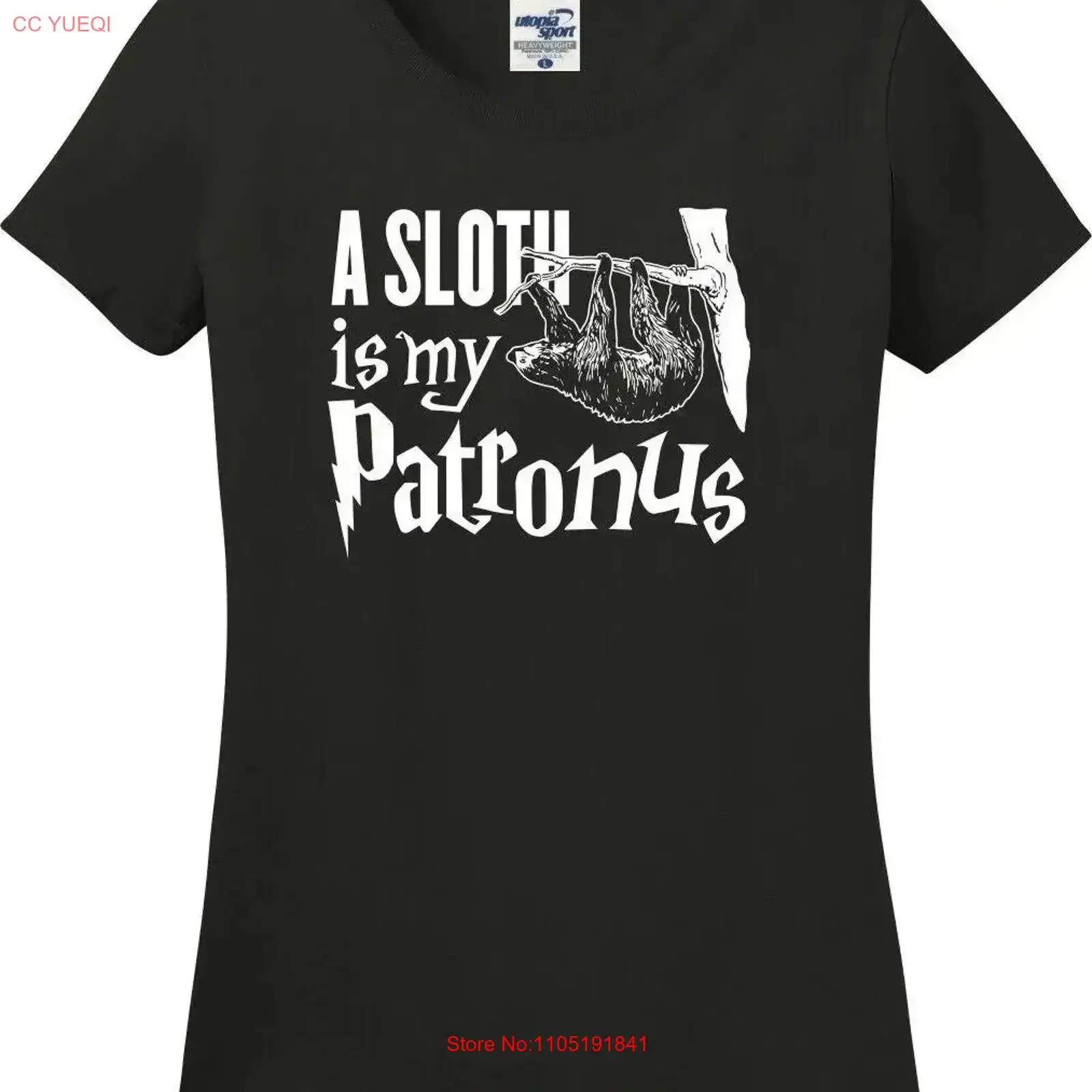 A Sloth Is My Patronus Funny Missy Fit Ladies T Shirt S 3X vintage Washed Slightly designer clothes homme Versatile