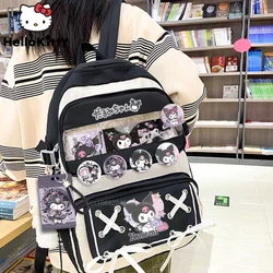 Sanrio kuromi mochila y2k menina moda largecapacity sacos de escola feminino minha melodia dos desenhos animados kawaii bonito bolsas de ombro estudantes