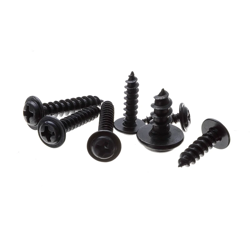 210Pcs  M3 M3.5 M4 M4.8 Cross Countersunk Black Flange Pan Head Self-Tapping Screws Assorted Kit Phillips Screw