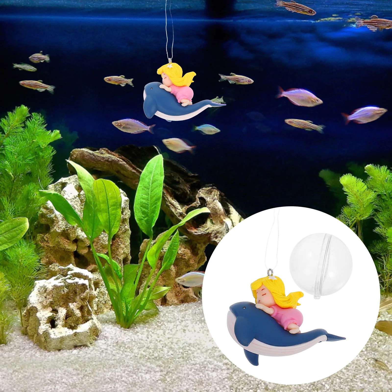 

1 set 1 Set Of Floating Fish Tank Decorations Resin Aquarium Ornaments Adorable Marine Figurines Underwater Pond Decor Diy
