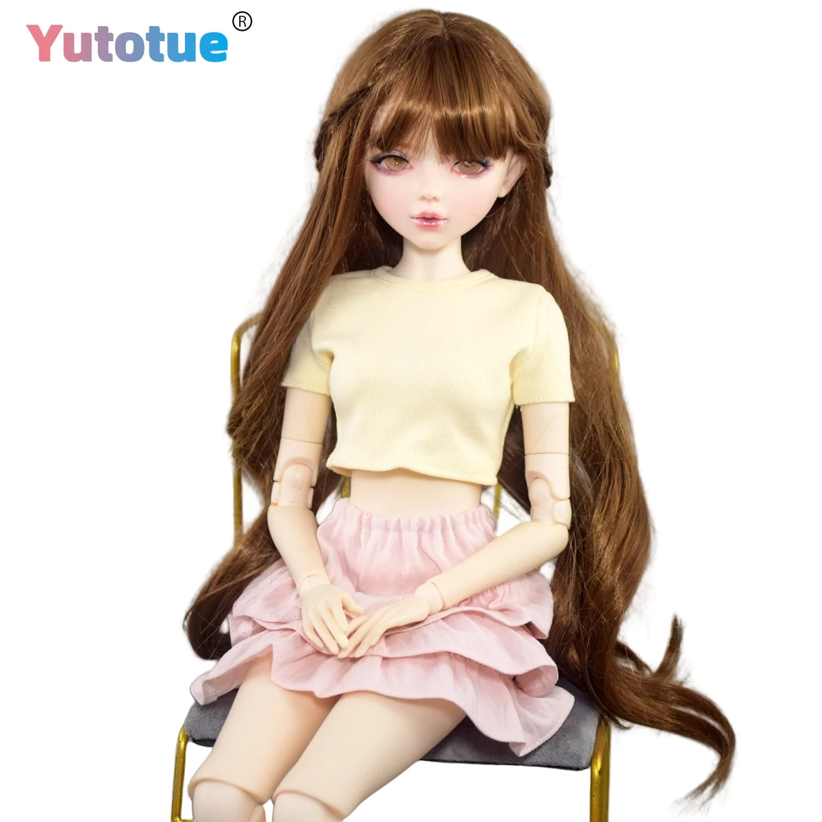 

YUTOTUE 56 см, милая кукла для девочек с футболкой, юбкой, обувью, париками, полный комплект, 1/3 BJD, игрушка-кукла, реалистичная