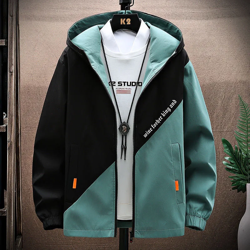 

2024 Spring and Autumn New Fashion Trend Hooded Jacket Men's Casual Relaxed Comfortable Breathable Windproof Large Size Coat