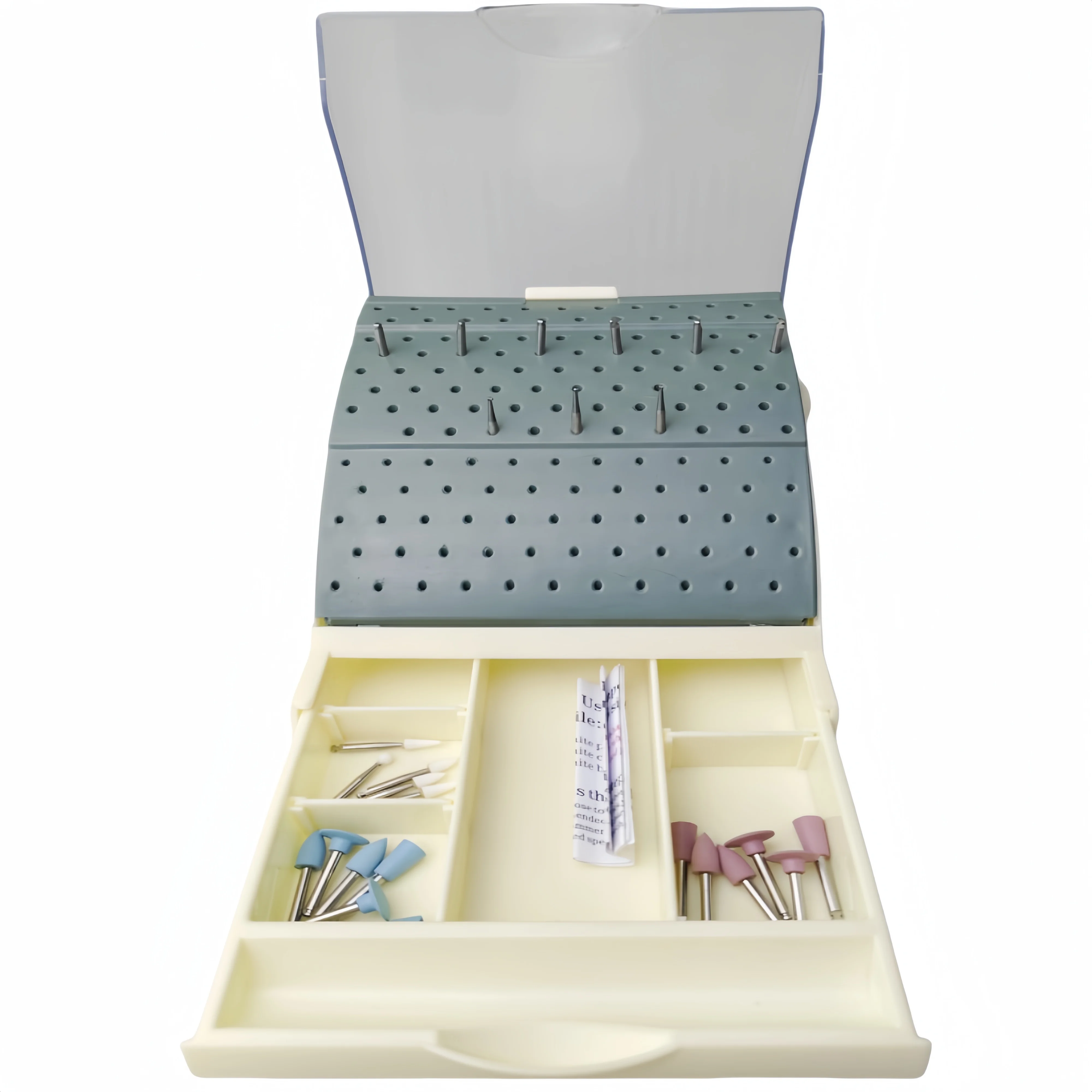 

Коробка для стоматологических боров с 142 отверстиями — автоклавируемый пластиковый стерилизационный чехол для организации сверл и хранения стоматологических инструментов