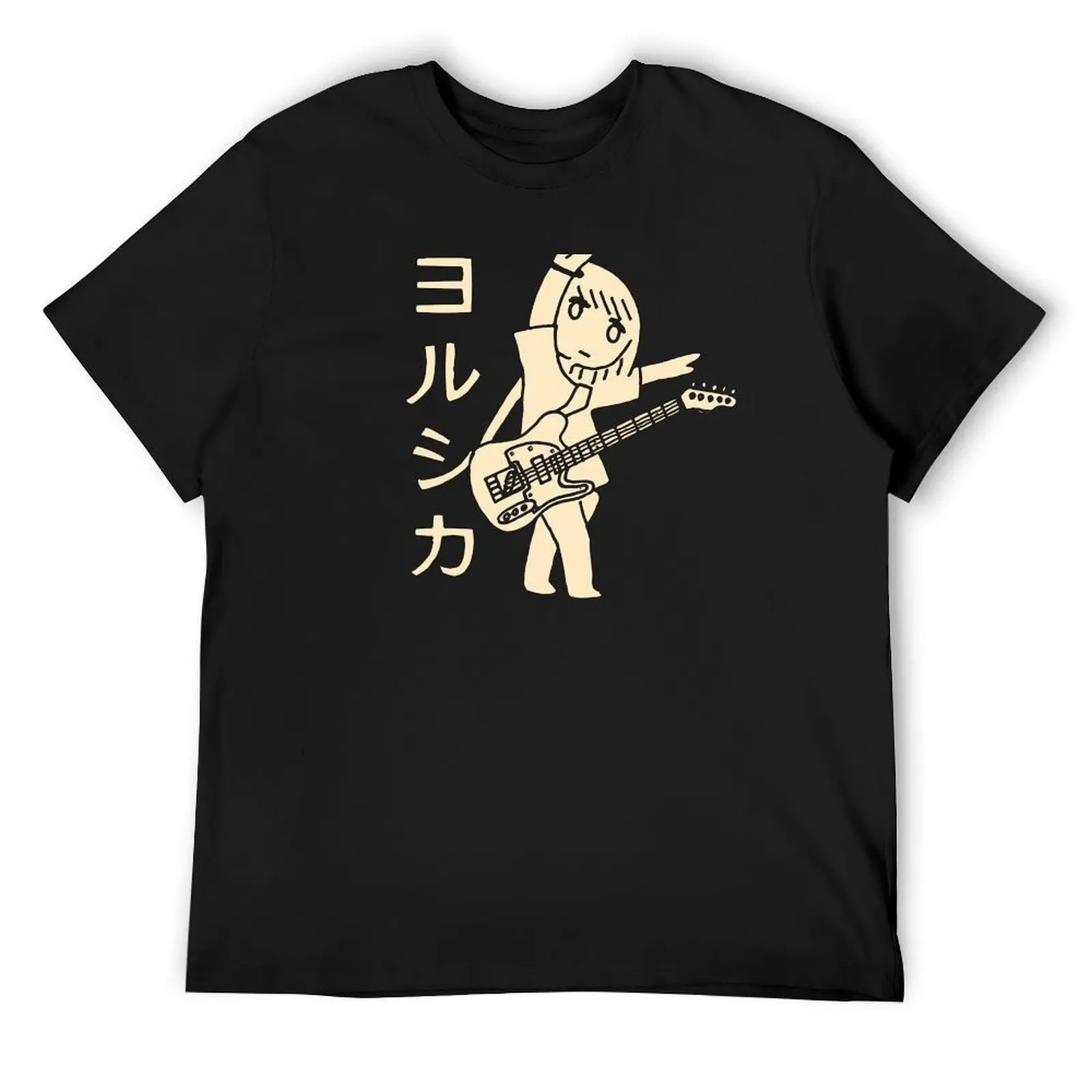 

Gentry kawaii Anime Manga Guitar Girl In kanji katakana music rock Logo Design T-Shirt customizeds vintage t shirt men