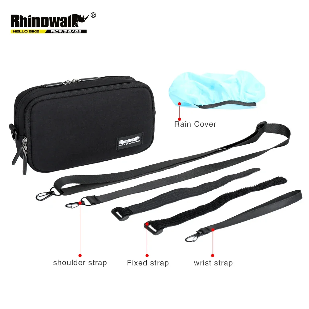 RHINOWALK Bicycle Handlebar Bag Multi-Functional Waterproof for Bike Mobile Phone Case Black Gray Colors Large Capacity X2011