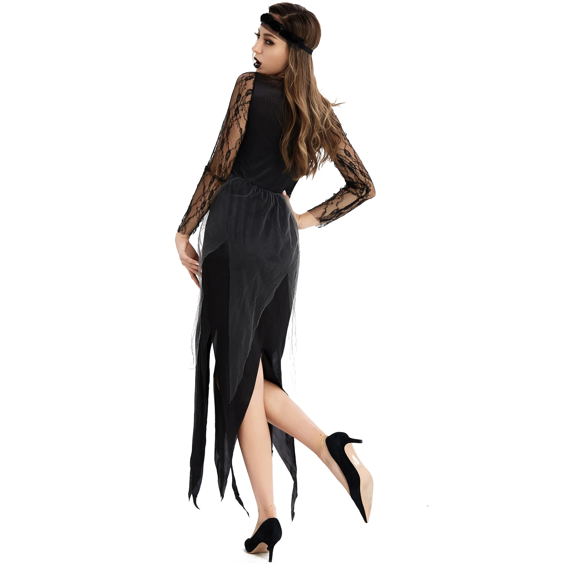 MXXL nouveau loween Zombie mariées fantôme mariée Costume femmes ethnique scène Costume blanc mariage Dr avec taches de sang