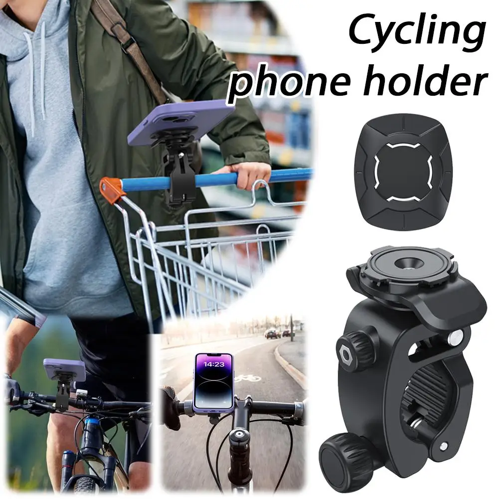 360° Rotating Bicycle Phone Holder, Shockproof Quick-Release Motorcycle Phone Mount for 4-7 Inch Smartphones Navigation Bracket