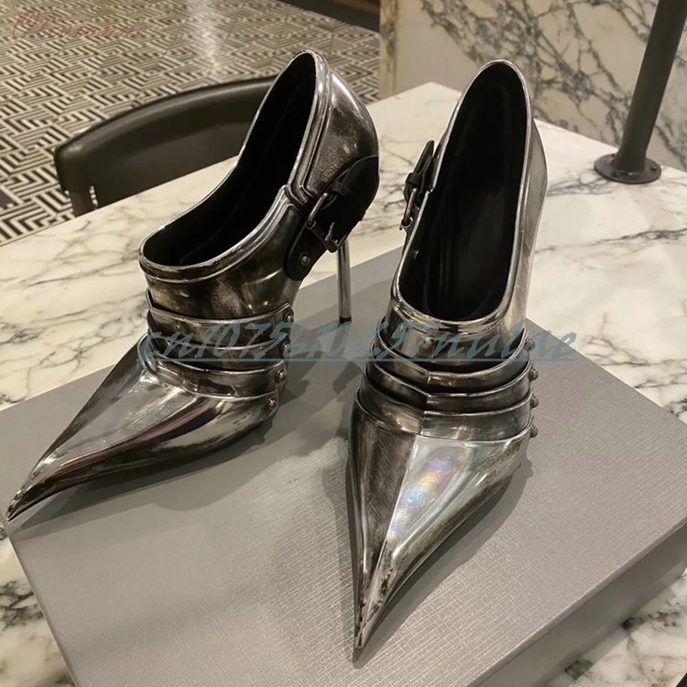 

Туфли-лодочки в стиле панк, крутой стиль, однотонные туфли-лодочки на высоком каблуке-шпильке, вечерние, новый дизайн, женская обувь, сексуальная, 2026, весенняя, популярная, Para Mujere