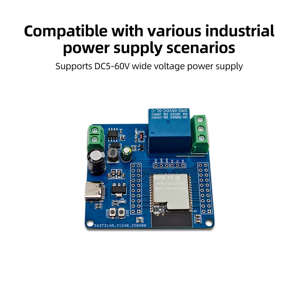 DC 5-60V Einkanal-Relaismodul WI-FI BT ESP32-N16R8 Relaisplatine Typ-C-Schnittstelle – Detail 3