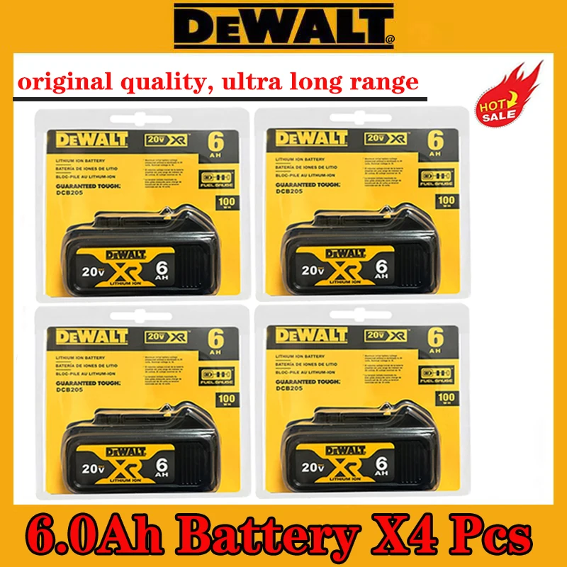 

Original Dewalt 20V tools Battery, 6AH Rechargeable Lithium Ion Battery, Dewalt DCB200 Power Tool Replacement Battery
